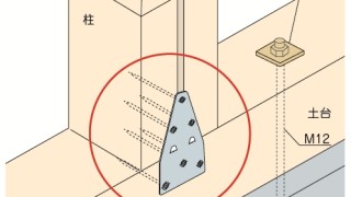 かど金物(プレートタイプ)の施工～背割り柱との干渉～誤った取付け方3-6-×