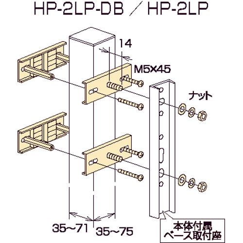 川口技研【支柱への取付け HP-2LP】支柱への取付～他