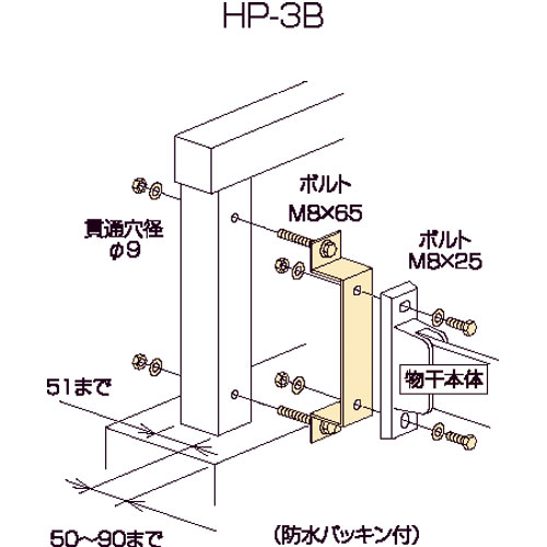 川口技研【支柱への取付け HP-3B】支柱への取付