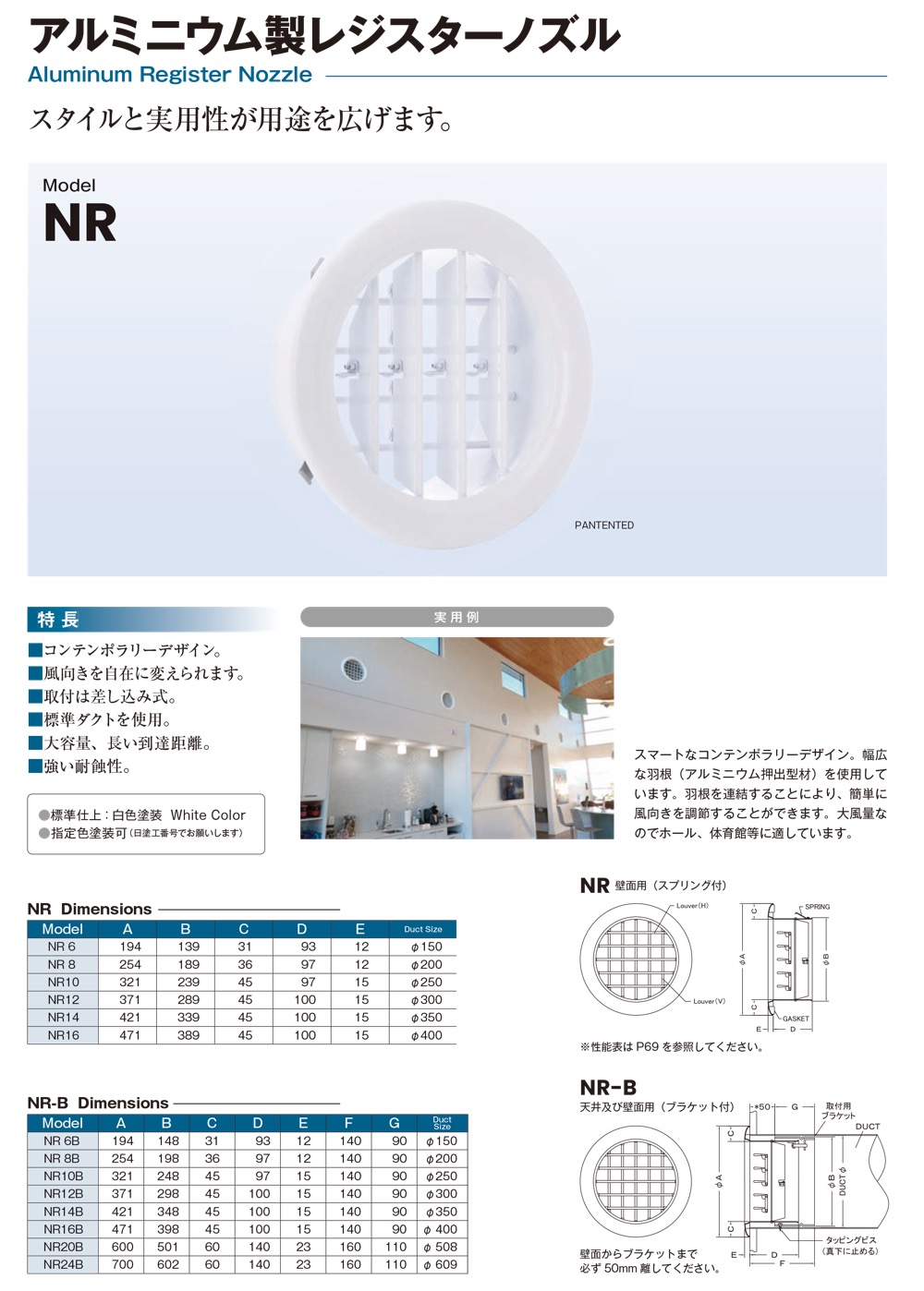 西邦工業【アルミニウム製レジスターノズル 】NR 6~他