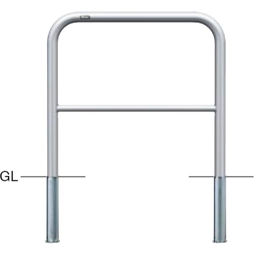 サンポール【アーチ　ステンレス製　横バー付　φ42.7×W700×H650　差込式】AH-42S7-650