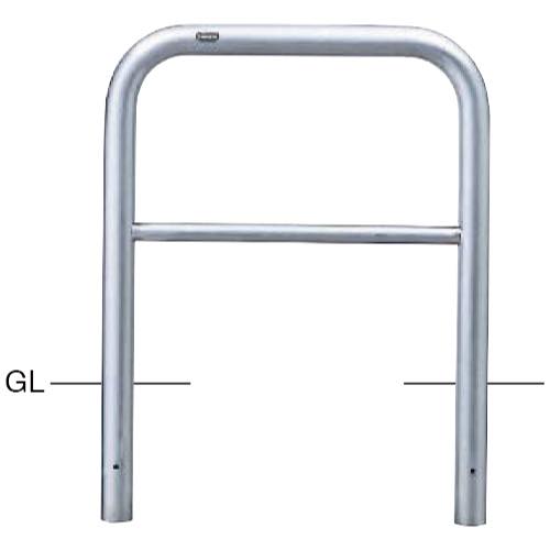 サンポール【アーチ　ステンレス製　横バー付　φ60.5×W700×H650　固定式】AH-7U7-650