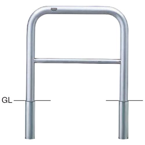 サンポール【アーチ　ステンレス製　横バー付　φ60.5×W700×H650　差込式】AH-7S7-650