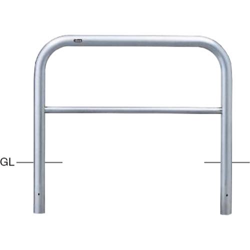 サンポール【アーチ　ステンレス製　横バー付　φ60.5×W1000×H650　固定式】AH-7U10-650