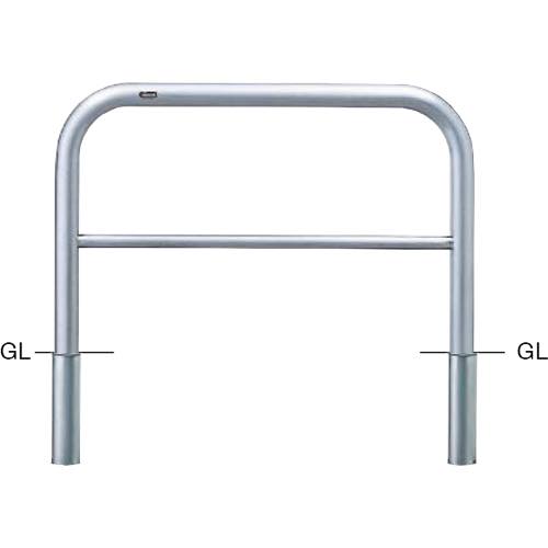 サンポール【アーチ　ステンレス製　横バー付　φ60.5×W1000×H650　差込式】AH-7S10-650