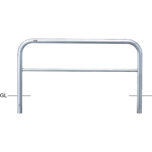 サンポール【アーチ　ステンレス製　横バー付　φ60.5×W1500×H650　固定式】AH-7U15-650