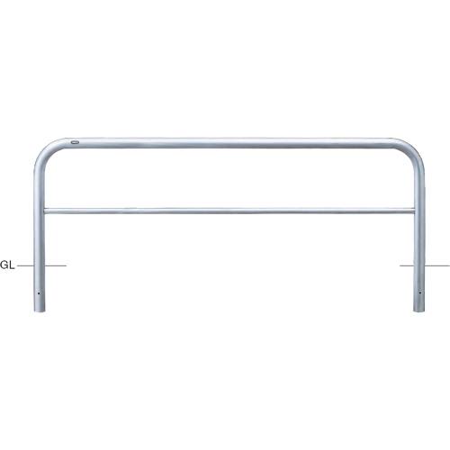 サンポール【アーチ　ステンレス製　横バー付　φ60.5×W2000×H650　固定式】AH-7U20-650