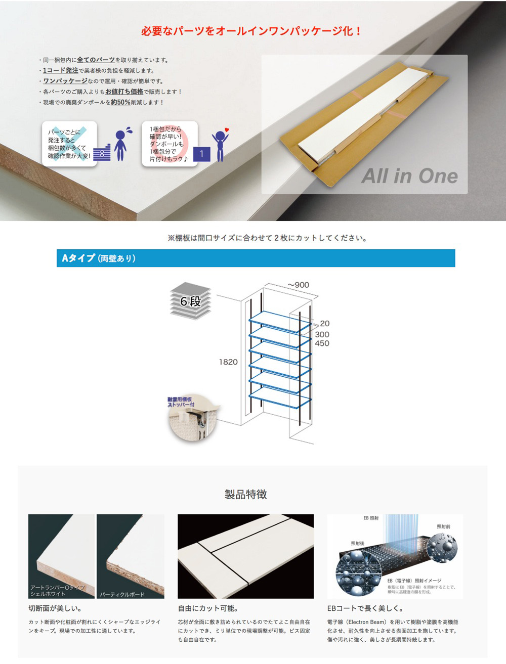 南海プライウッド【可動棚板セットAタイプ(両壁あり) 6段タイプ】KTA6D3-S-LW～他 - 「匠の一冊」公式通販サイト