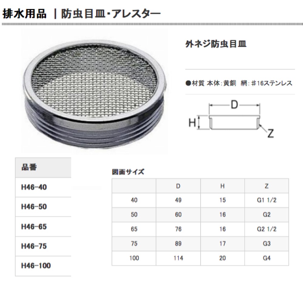 三栄水栓 SANEI H44-100 兼用防虫目皿 通販