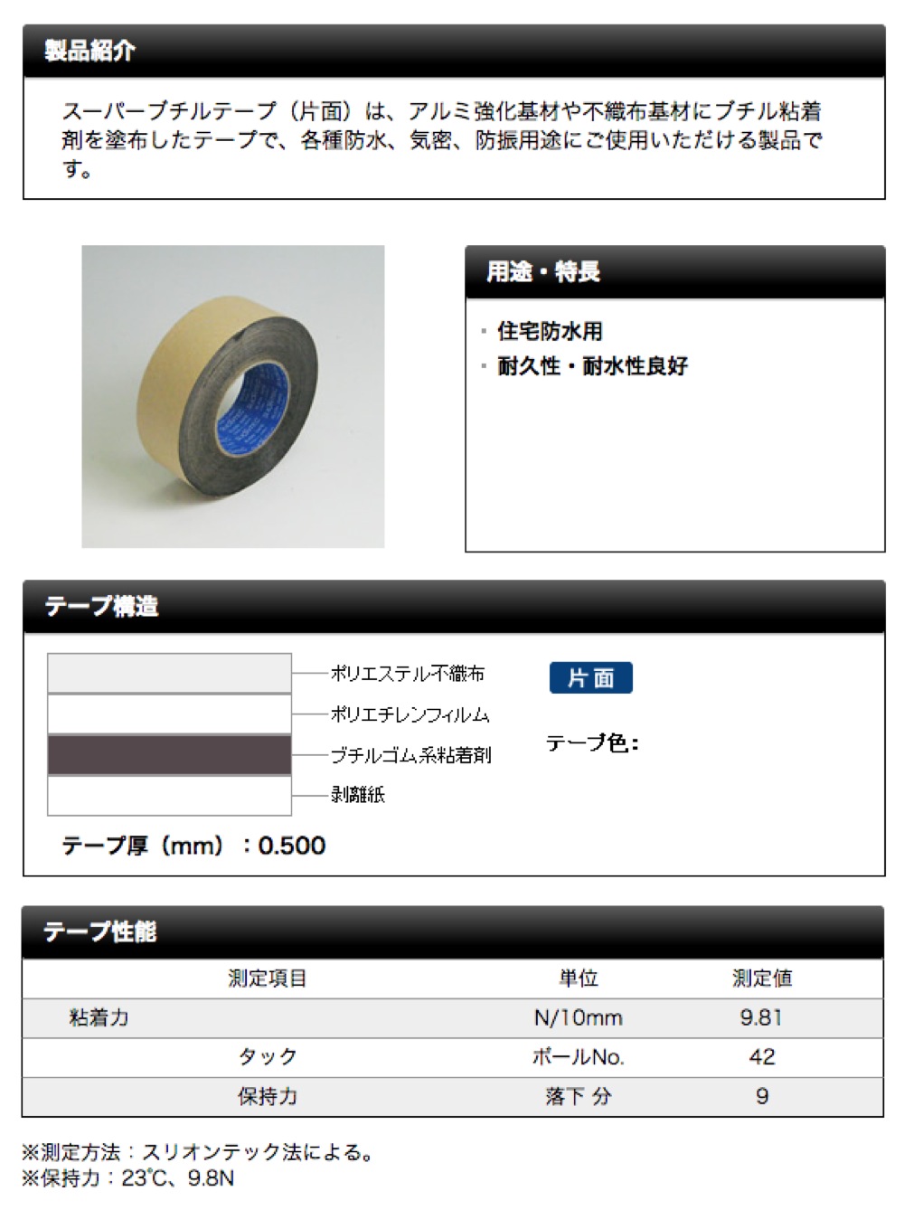 古藤　W-503　50ｍｍ×15ｍ　1ｍｍ厚　16巻　ブチルゴム両面防水気密テープ　板金用ブチルテープ　　1箱　1ケース - 1