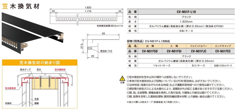 低価格化 JOTO 鋼板製 軒天換気材 コーナーパーツA FV-DE12AC-CB 2個