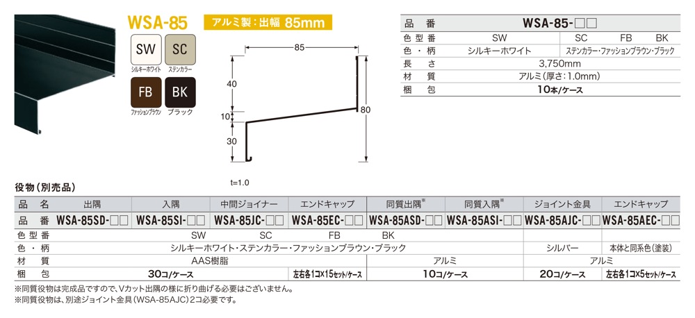 世界有名な JOTO 水切り出隅 樹脂製 ファッションブラウン WS-2011-FB 30個