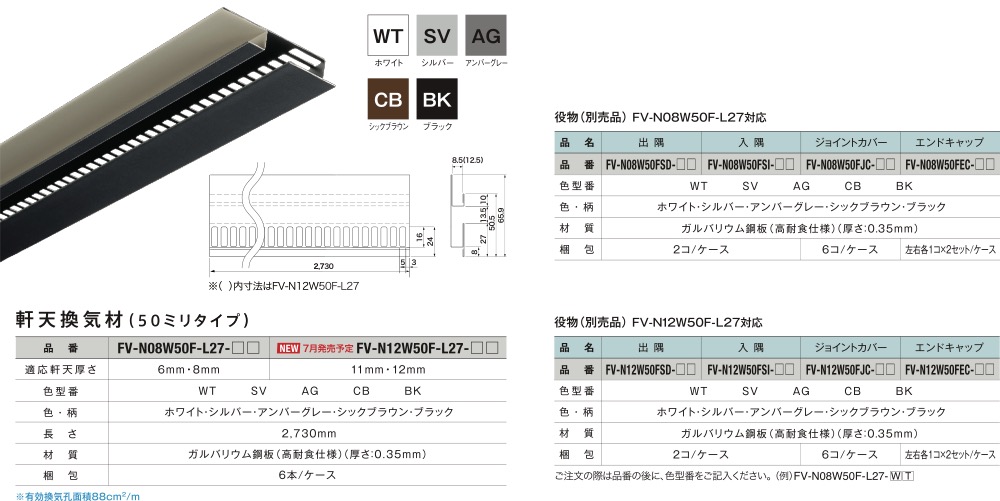 低価格化 JOTO 鋼板製 軒天換気材 コーナーパーツA FV-DE12AC-CB 2個