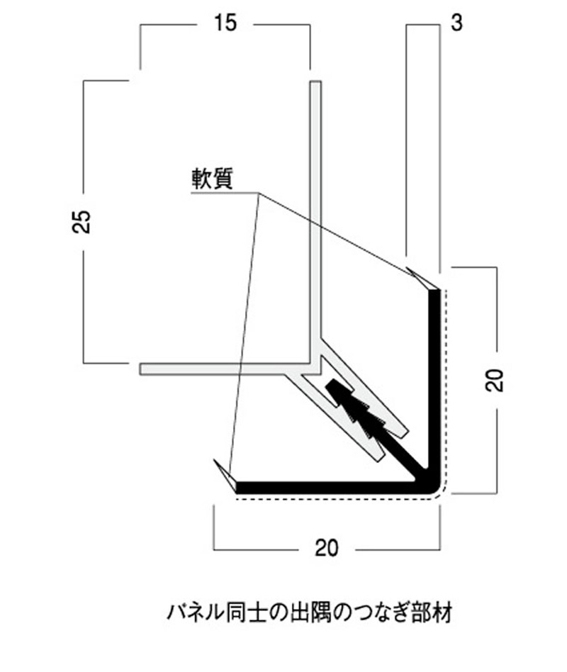 中古 フクビ 樹脂製コーナー下地材 R面木30 2ｍ 100本入 R30