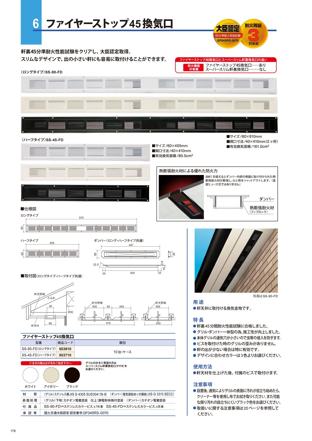 想像を超えての 工具屋 まいど カネシン ロング軒裏換気口 ホワイト 10台入 ダンパー付 LN-90-FD