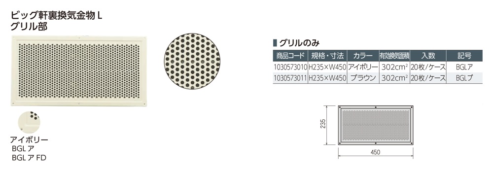 時間指定不可】 カナイ 建材 金物 ニュービッグ軒裏換気金物NBGSホFDホワイト