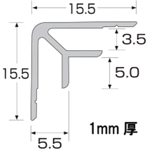 アルインコ【メタルモール アルミ入隅】FM198S~他