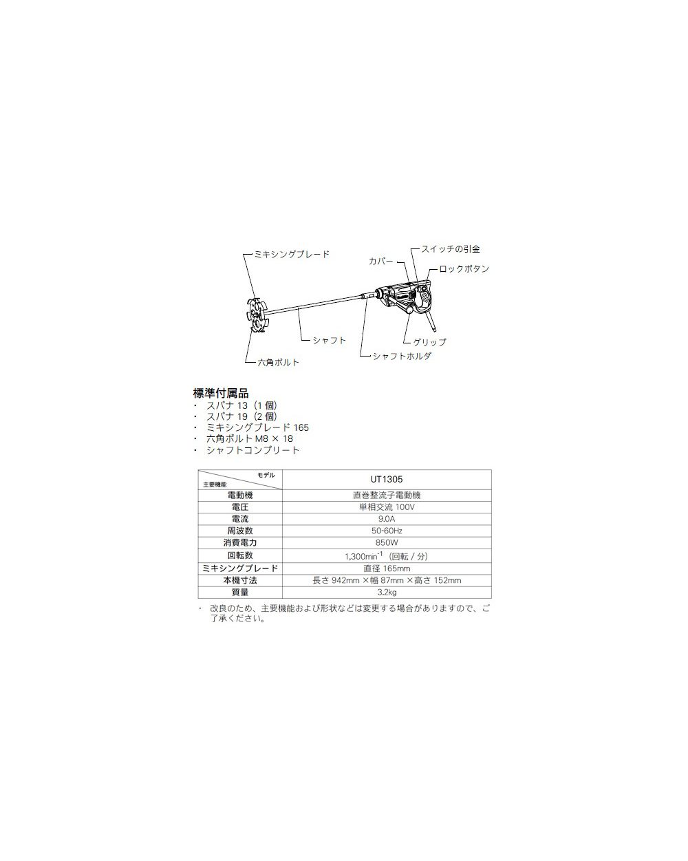 最高 マキタ カクハン機 UT1305